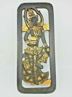 Asian Wood Panel Wall Thailand Art Decor Carved Hanging Handmade Scupture