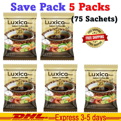 5x Luxica Herbal Coffee 25 In1 Multivitamin Antioxidant Fat No Sugar Weight Loss