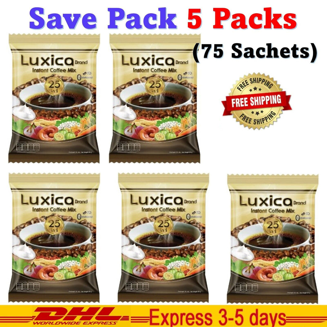 5x Luxica Herbal Coffee 25 In1 Multivitamin Antioxidant Fat No Sugar Weight Loss
