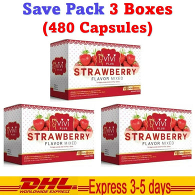 3x Strawberry Mixed Collagen Slim Diet Weight Loss Fruit Drinks Fat Burn