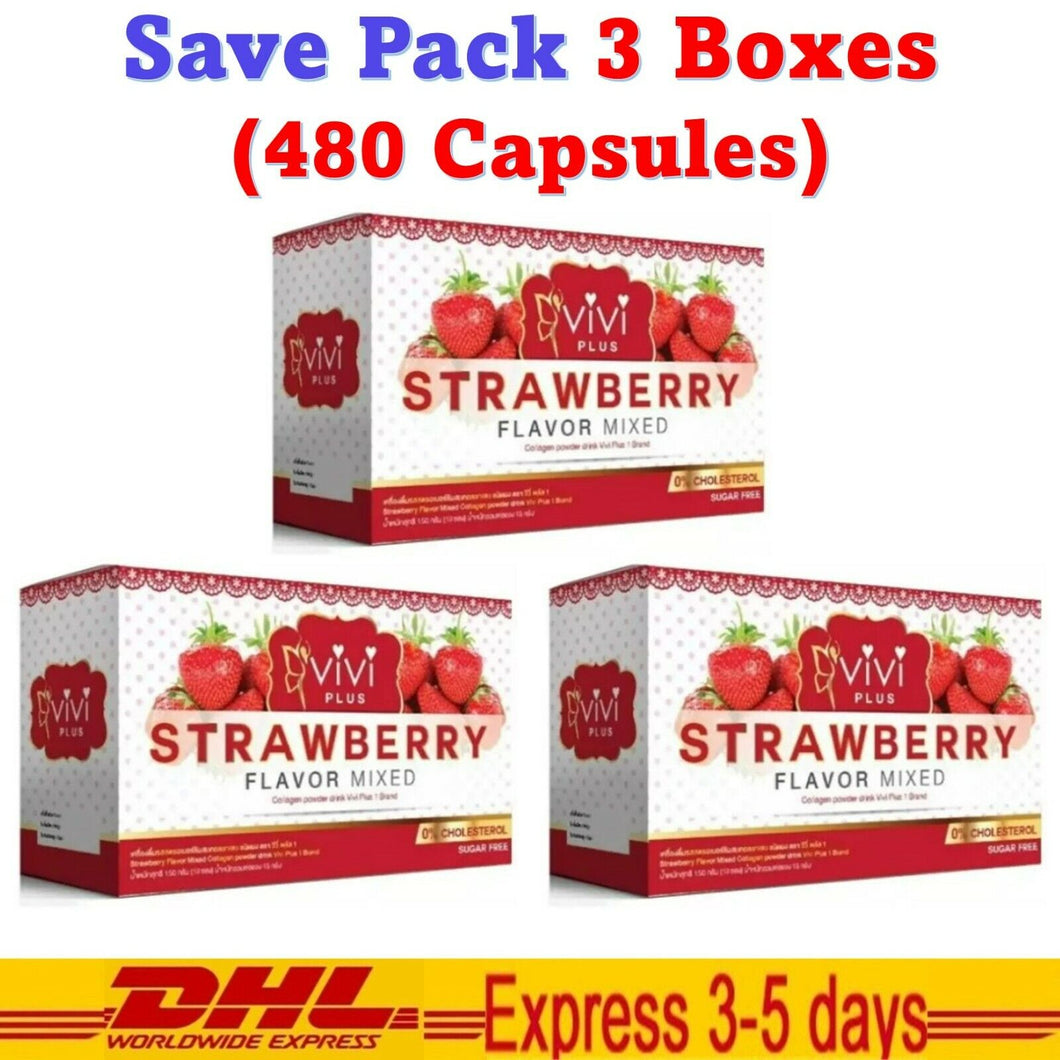 3x Strawberry Mixed Collagen Slim Diet Weight Loss Fruit Drinks Fat Burn