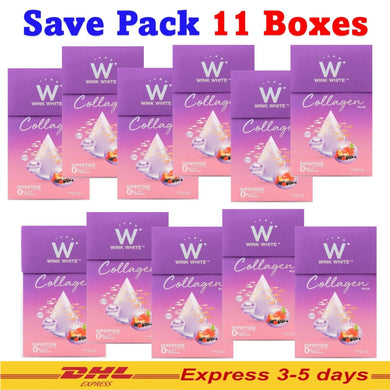 11x Wink White W Collagen Plus Powder Drink Aura Radiant Anti-aging Brighten Ski