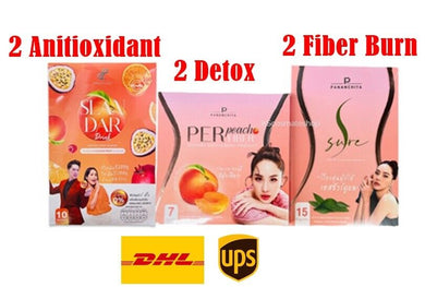2 Fast Burn weight Slim Control + 2 Fiber Detox supplement Dietary + 2 Vitamin C