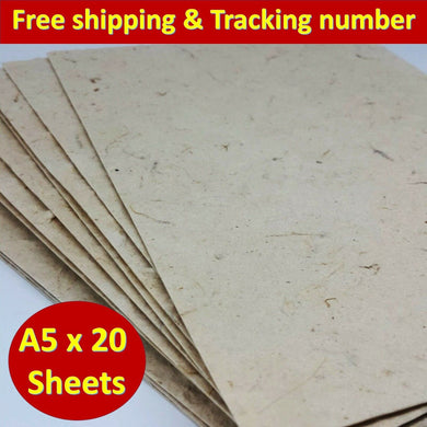 20xA5 Mulberry Paper Sheets Handmade Natural Cream Invitation Craft Card Beauty