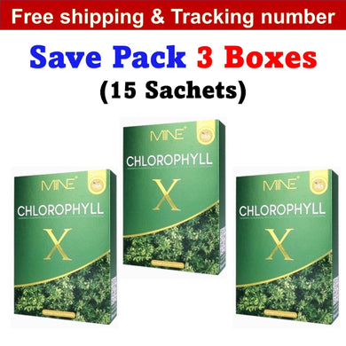 3x MINE Chlorophyll X Detoxification Detox Intestines Cleansing Fat Glowing Skin