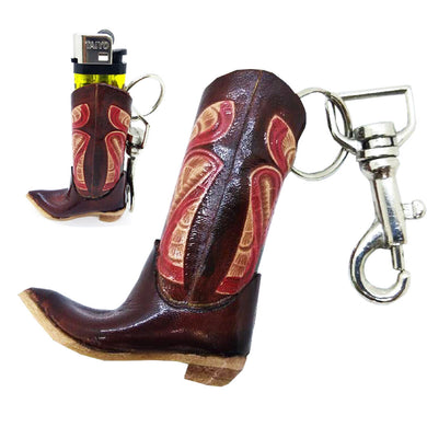 Leather Cowboy Boots Key Chain Shoes Idea Handcraft Keyring Fire Lighter Holders