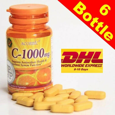 6x Acorbic Vitamin C1000mg Strengthen Body's Immunity Brighten Skin 30 Tab