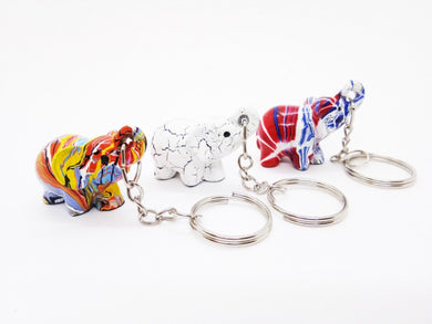 Team Little Elephant Keyring Resin Miniature Handmade Fancy Key Collectible Gift