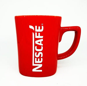 2Pcs Red Cup Nescafe Coffee Tea Mug Ceramic Collectibles Gift Set