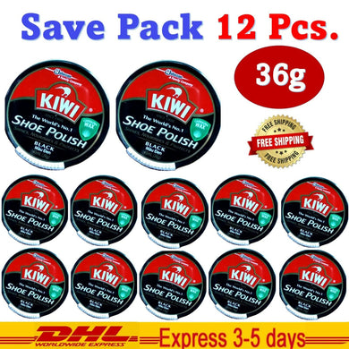 12x Kiwi Shoe Polish Black Rich Paste Cream Shine Clean Protect Shoes & Leather
