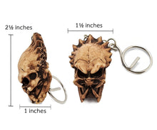 Load image into Gallery viewer, Predator Alien Keyring Keychain Human Skull Bonehead Handmade Biker Chopper