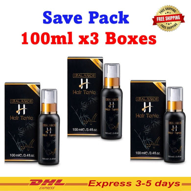 3x100ml BALANCE H HAIR TONIC SERUM Regrowth Hair Building Hair Growth All Natura