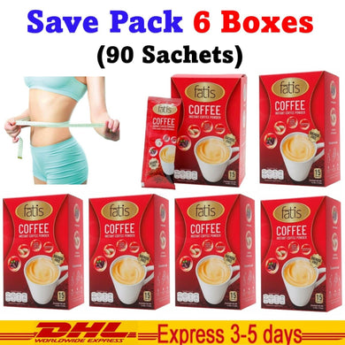 6x Fatis Coffee Weight Control Slimming Low Caffeine Sugar Free Good Shape DHL