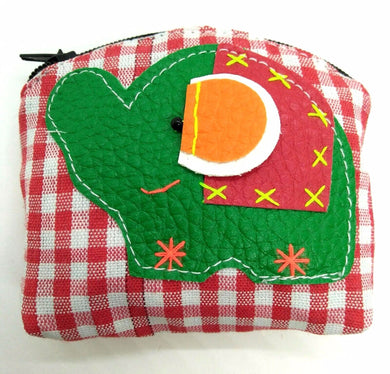 Elephant Mini Cute V13 Purse Sewing Handmade Fabric Thai style colorful pattern