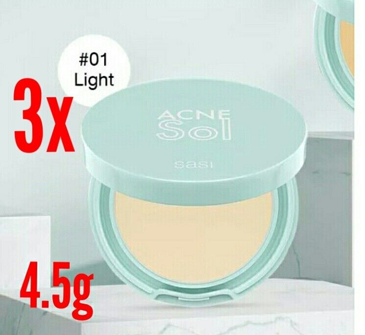 3x Face Powder Compact Foundation control soft texture reduce acne smooth skin