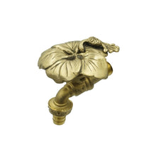 Load image into Gallery viewer, Brass Garden Faucet Tap Water Hibiscus Kitchen Handle Spigot Outdoor Yard