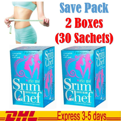 2x Srim Chef Coffee Blend Collagen Dark Spots Freckles Burn Fat Fiber Fructose