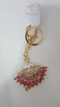 Load image into Gallery viewer, Doll Pink Dress Diamond keyring Pink Gold Thailand Trip keychain gifts traveling