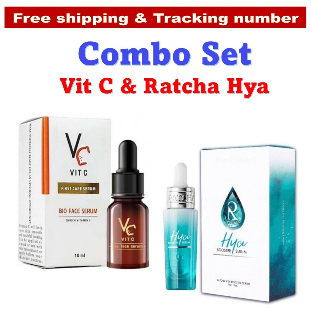 Ratcha Hya Booster Serum & Vit C Anti Aging Wrinkles Freckle Smooth Skin Set