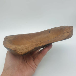 Hand Carved Wood Teak Wooden Bowl Box Natural Fruit Soap Dish Vintage