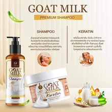 Load image into Gallery viewer, 1Set Goat Milk Keratin Shampoo &amp; Serum goat milk &amp; Hair Treatment Premium