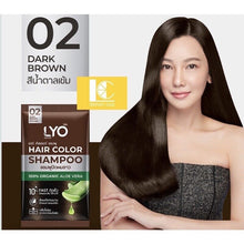 Load image into Gallery viewer, LYO Hair Color Shampoo Cover White Dark Brown Hair Color Long Lasting (6 Sachet)