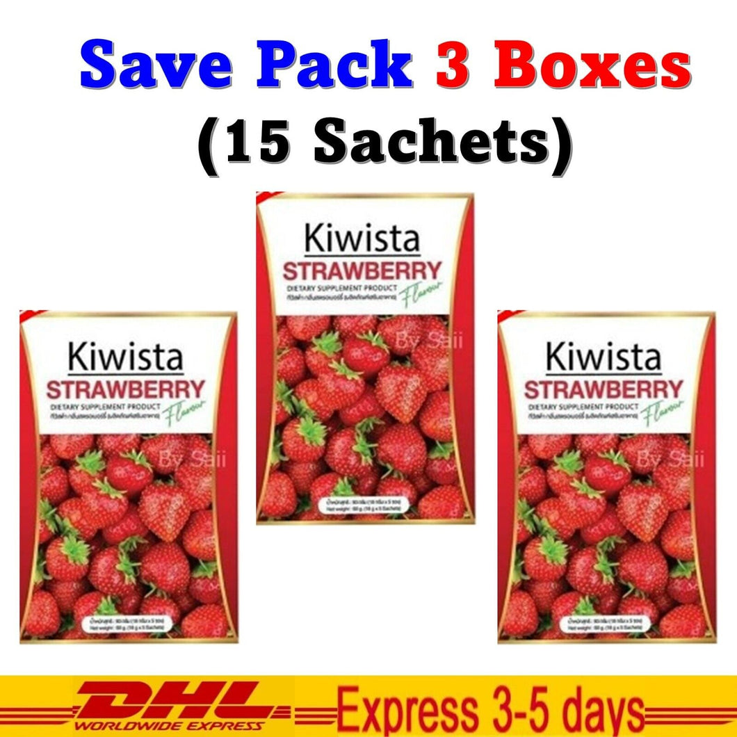 3x New Kiwista Detox Strawberry Flavor Reduce Bad Breath Acne Beautiful Skin