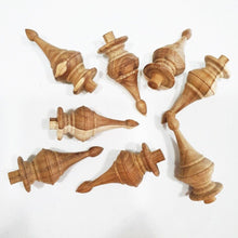 Load image into Gallery viewer, 10Pcs Teak Wooden Finial Antique Furniture Unpainted Home Decor DIY Home Decor