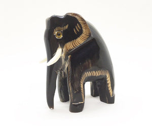 Elephant Pachyderm Buffalo Animal Horn Collection Unique Carving chic Bunch 2.6"