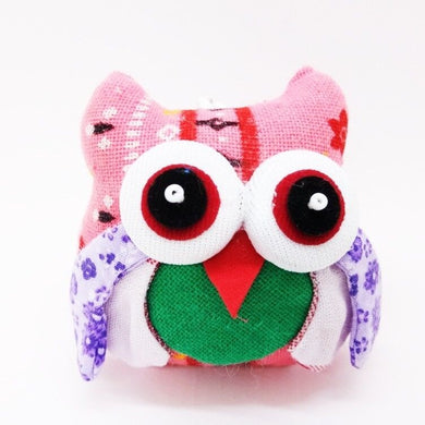 Keyring Owl V.5 Hand Sewing Doll Charm Cute Keychain Animal Lover Vintage Gift