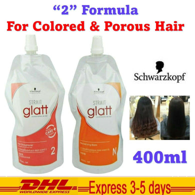 Set No 2 Schwarzkopf Glatt Hair Straightener Rebonding Straightening Cream 400ml