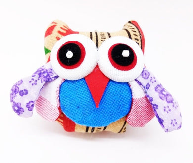 Keyring Owl V.1 Hand Sewing Doll Charm Cute Keychain Animal Lover Vintage Gift