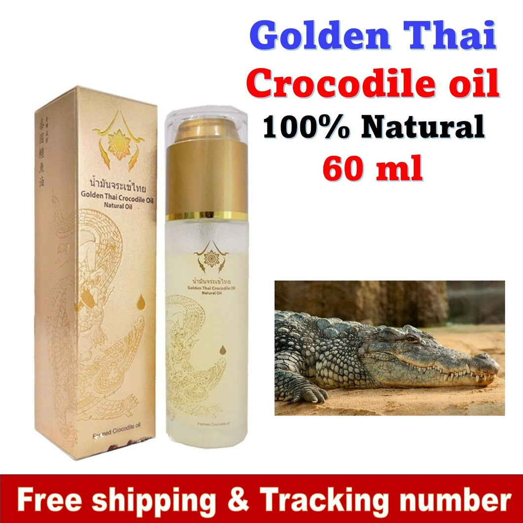 Golden Thai Crocodile oil Natural 100% Farmed No chemical Face & Body skin 60ml