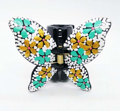 Hair Clip Flower Ver.17 Headwear Hand Painting Flower Pink Claw Clamp Hair cute