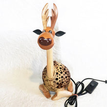 Load image into Gallery viewer, Vintage Table Lamp Shade Deer Coconut Shell Handmade Design Safari Night Light