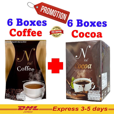 12x N Ne' Coffee Instant Espresso Coffee + N Ne Cocoa Weight Control Fat Burns
