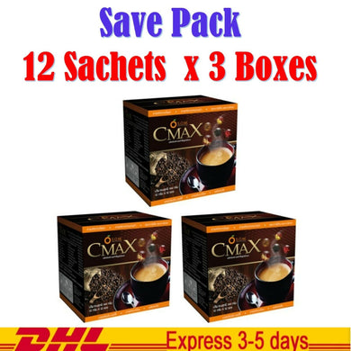 3x SOM CMAX Instant Coffee Maintain Health Dietary Herbal Ginseng Cordyceps
