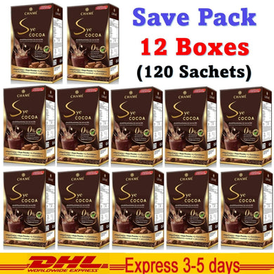 12x CHAME' Sye COCOA Instant Powder Drink Fiber Good Shape Halal (120 Sachets)