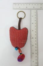 Load image into Gallery viewer, Doll Red Owl Keyring sewing charm cute keychain animal lover Fabric gift