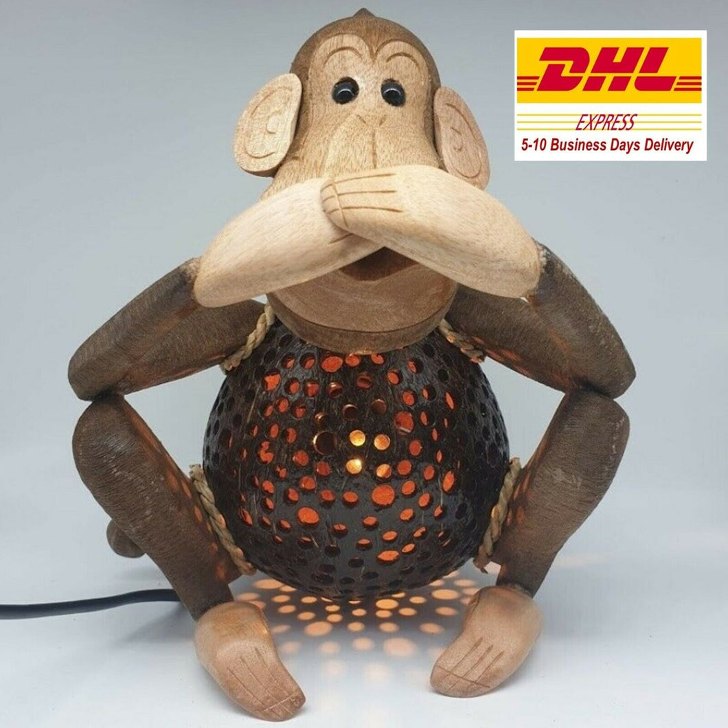 Monkey Lamp Shade Sitting on Gag For Table Lamp Safari Night Light Crafts Gift