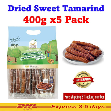 5x Thailand Natural Seedless Dried Sweet Tamarind House Individually Wrap 400g