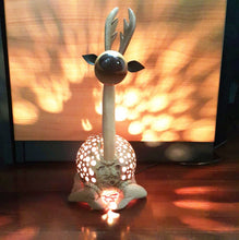 Load image into Gallery viewer, Vintage Table Lamp Shade Deer Coconut Shell Handmade Design Safari Night Light