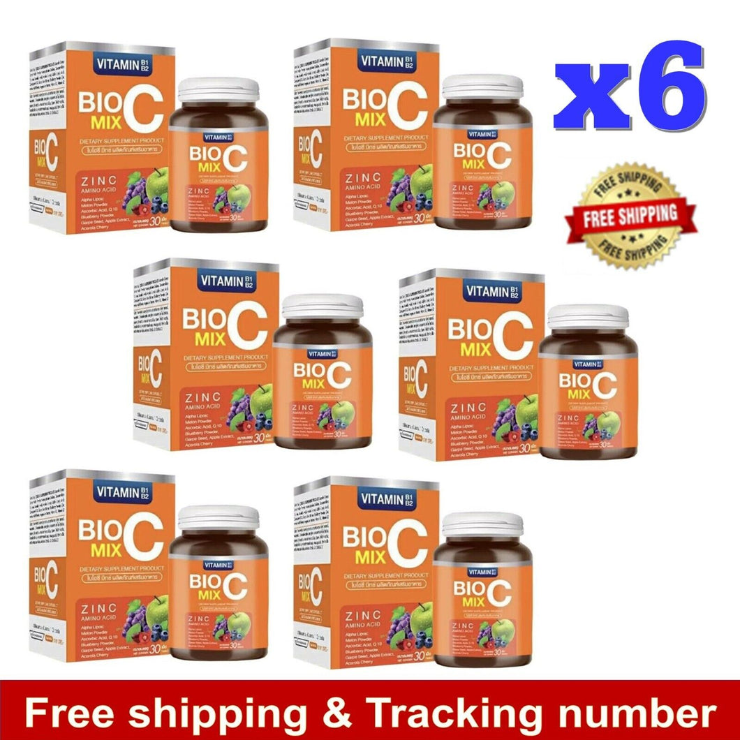 6x BIO C MIX Vitamin C B1 B2 Healthy Alpha+Zinc Anti Oxidant 1000mg 180 tablets