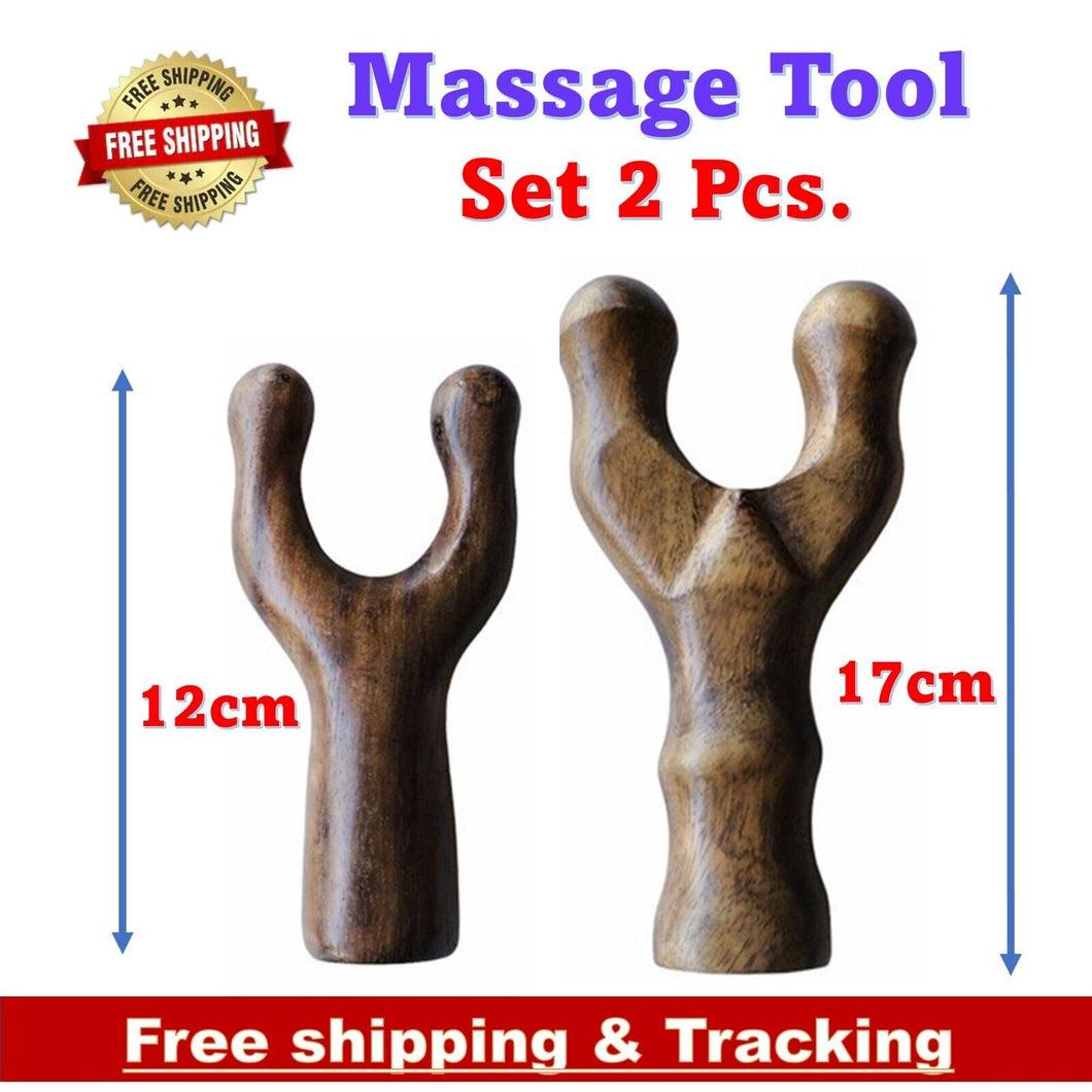 Wooden Tool THAI TOK SEN Device Relieve Pain Aches Body (12 cm & 17cm 2 Pcs Set)