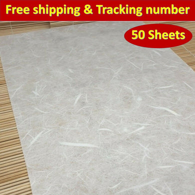 50 Sheet Mulberry Paper Thin White Color Translucent Tissue Lightweight Unryu