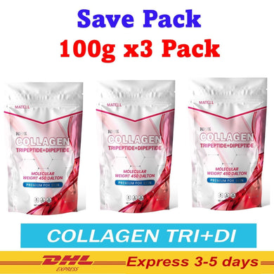 3x100g Collagen Tripeptide+Dipeptide MATELL 450Dalton Anti-Aging Wrinkles Smooth