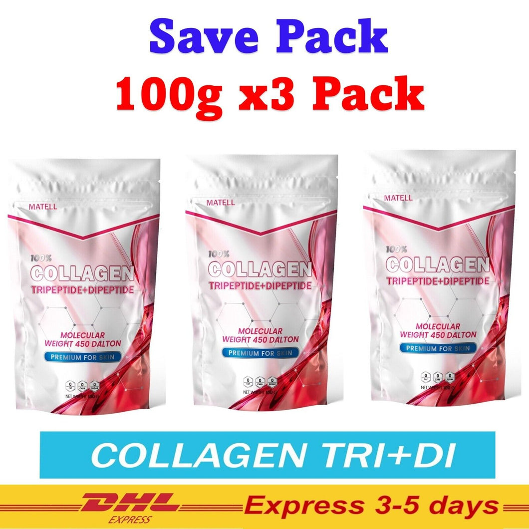 3x100g Collagen Tripeptide+Dipeptide MATELL 450Dalton Anti-Aging Wrinkles Smooth