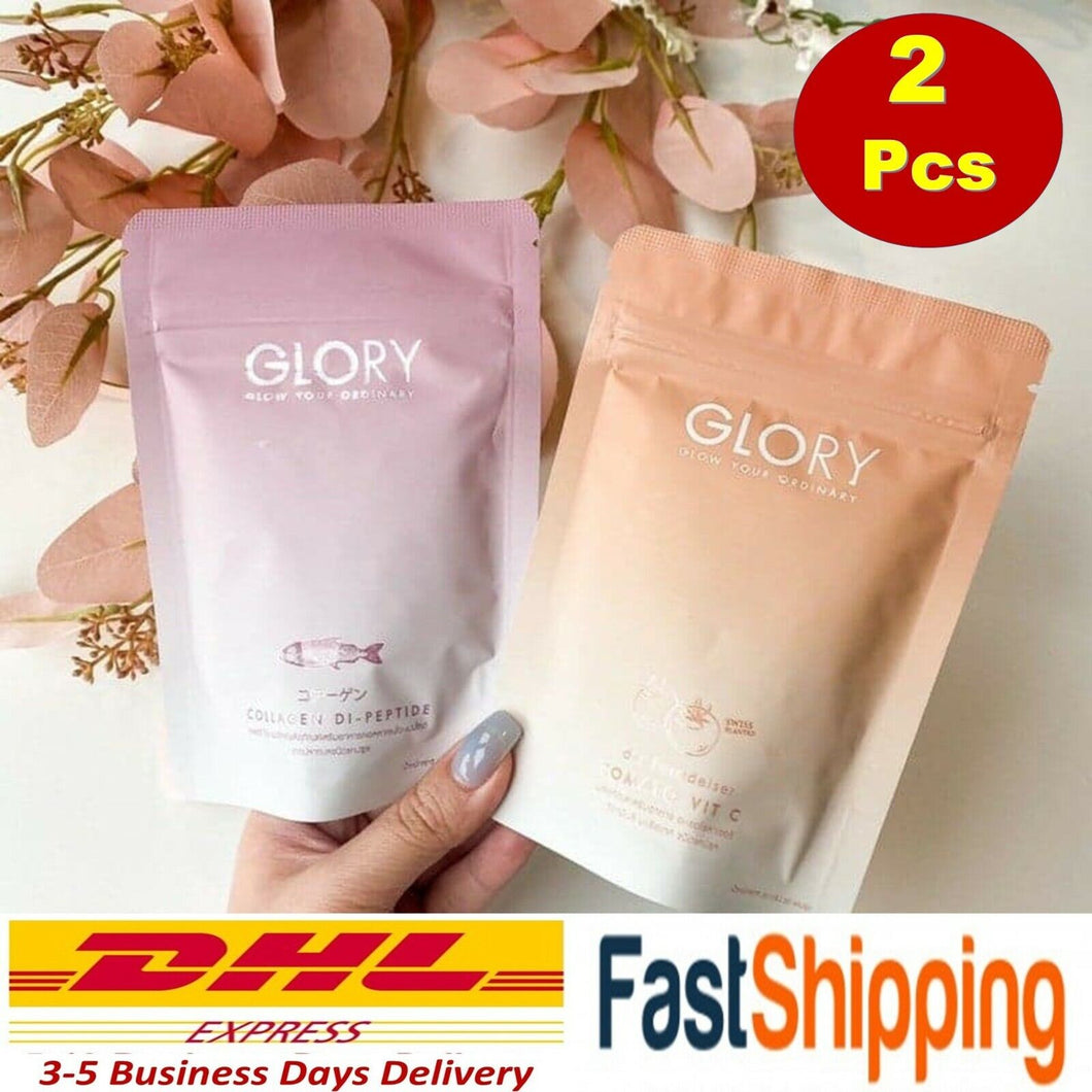 2x Glory Collagen Di Peptide + Tomato Vitamin C Brigthening Skin Clear Radiance