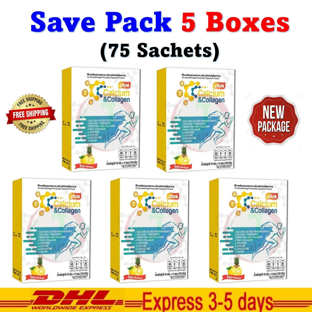 5x CC Calcium Collagen Strengthen JointsKnees Plus Vitamins (10gx15 Sachets)