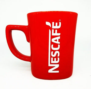 2Pcs Red Cup Nescafe Coffee Tea Mug Ceramic Collectibles Gift Set